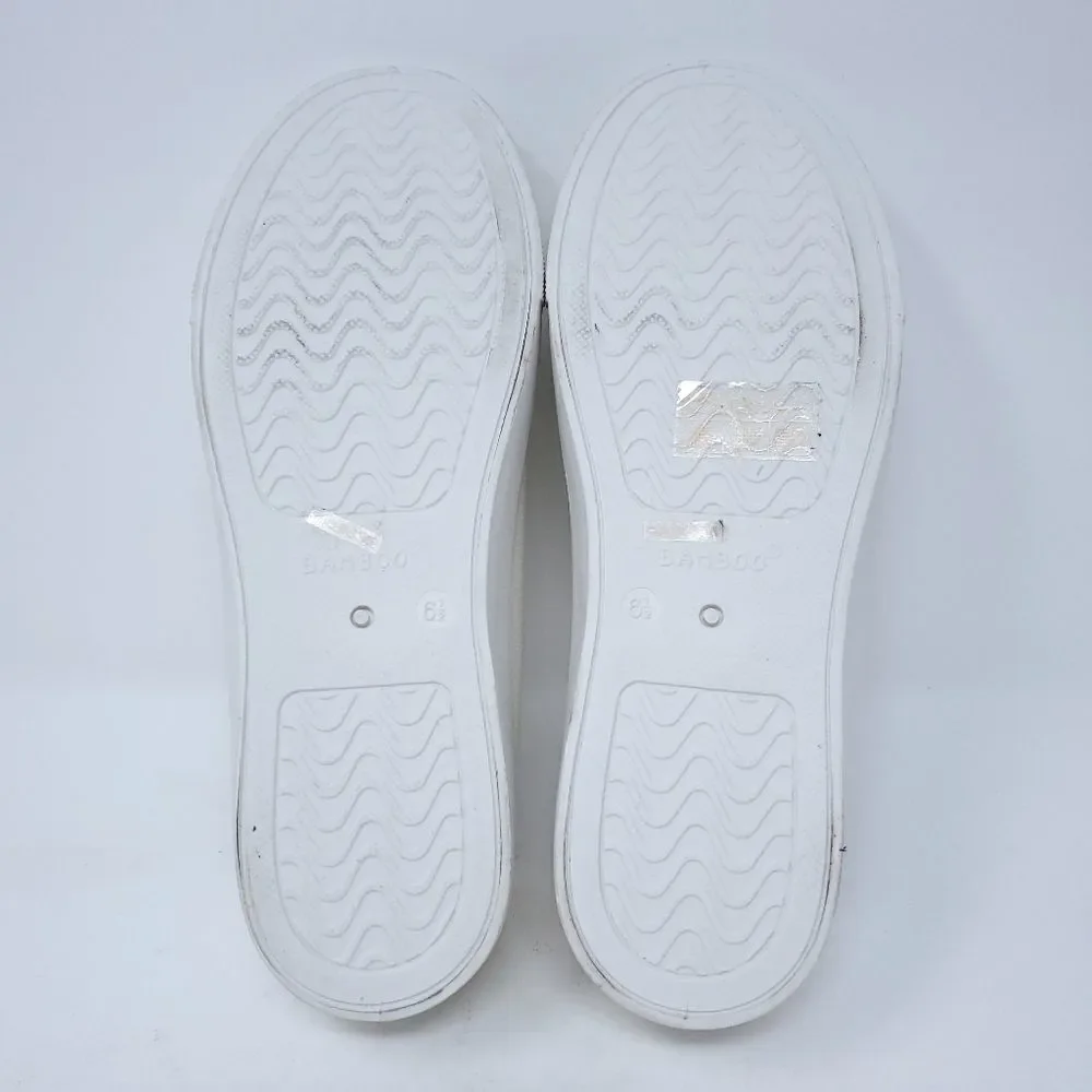 Bamboo Canvas Solid White Sneakers Shoes